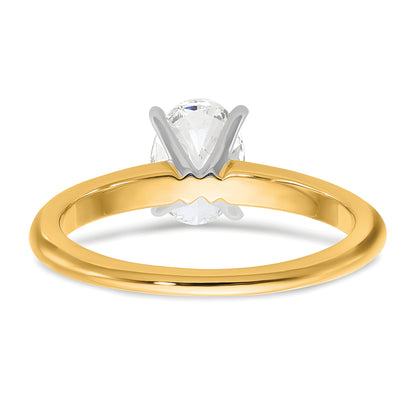14k Two-tone 1 Ct. Lab Grown Diamond VS/SI+ G+ Oval Solitare Engagement Ring