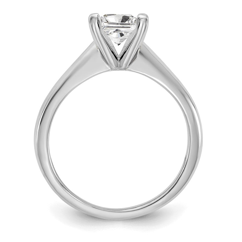 14K White Gold 1 carat Lab Grown Diamond VS+ F+ Princess Complete Solitaire Engagement Ring