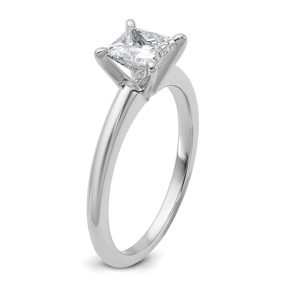 14K White Gold 1 carat Lab Grown Diamond VS+ F+ Princess Complete Solitaire Engagement Ring