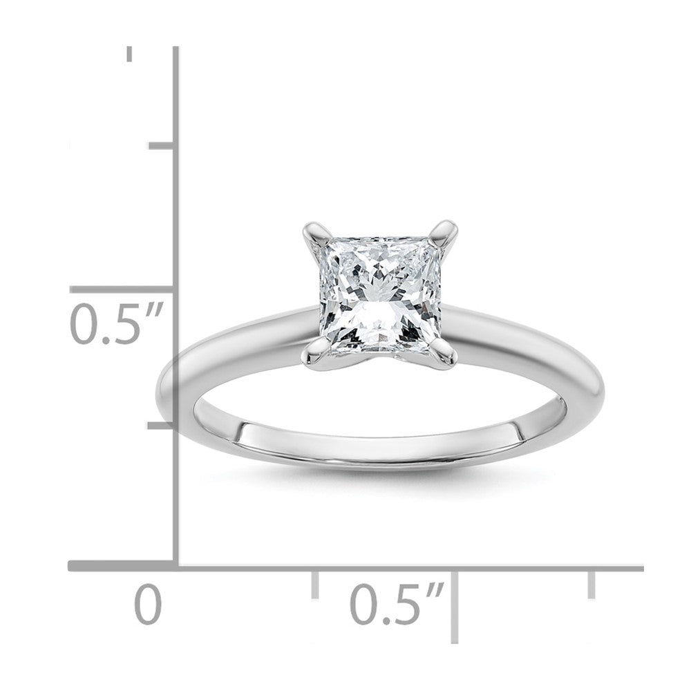 14K White Gold 1 carat Lab Grown Diamond VS+ F+ Princess Complete Solitaire Engagement Ring