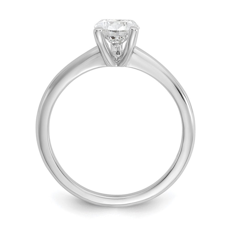 14K White Gold 1 carat Certified Lab Grown Diamond VS+ F+ Pear Solitaire Complete Engagement Ring
