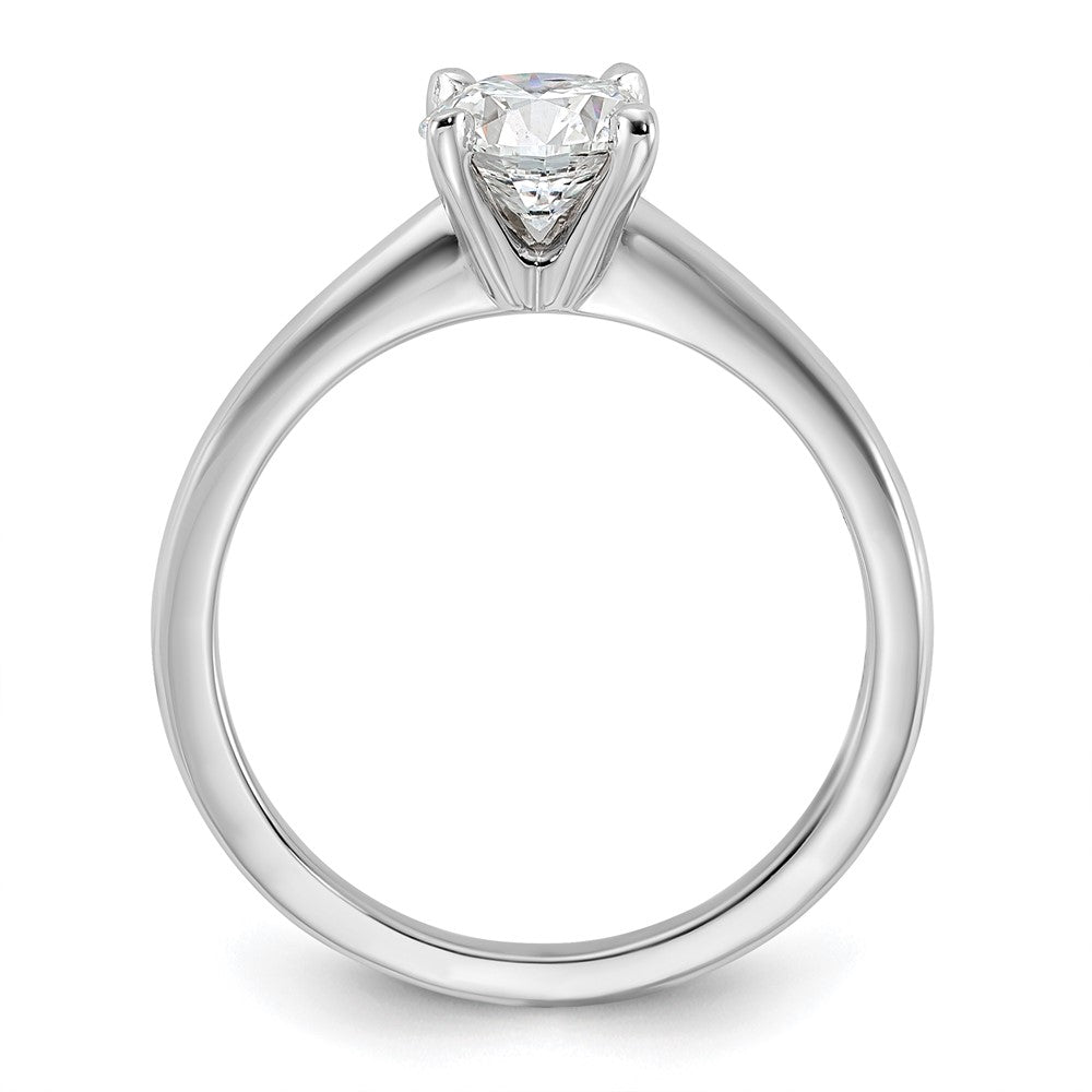 14K White Gold 1 carat Lab Grown Diamond VS+ F+ Round Complete Solitaire Engagement Ring