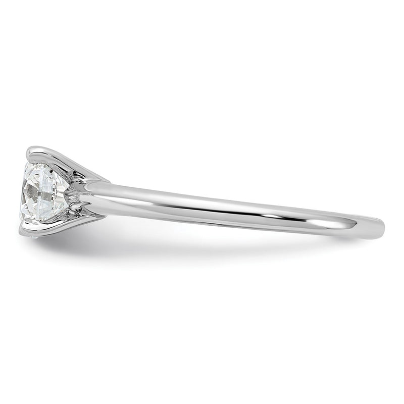 14K White Gold 1 carat Certified Lab Grown Diamond VS+ F+ Round Complete Solitaire Engagement Ring