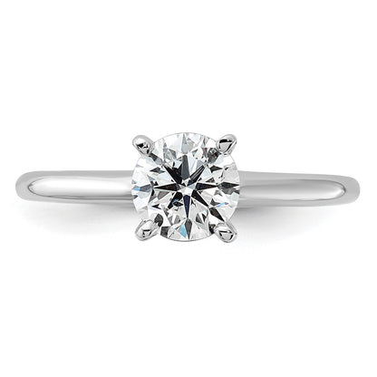 14K White Gold 1 carat Certified Lab Grown Diamond VS+ F+ Round Complete Solitaire Engagement Ring