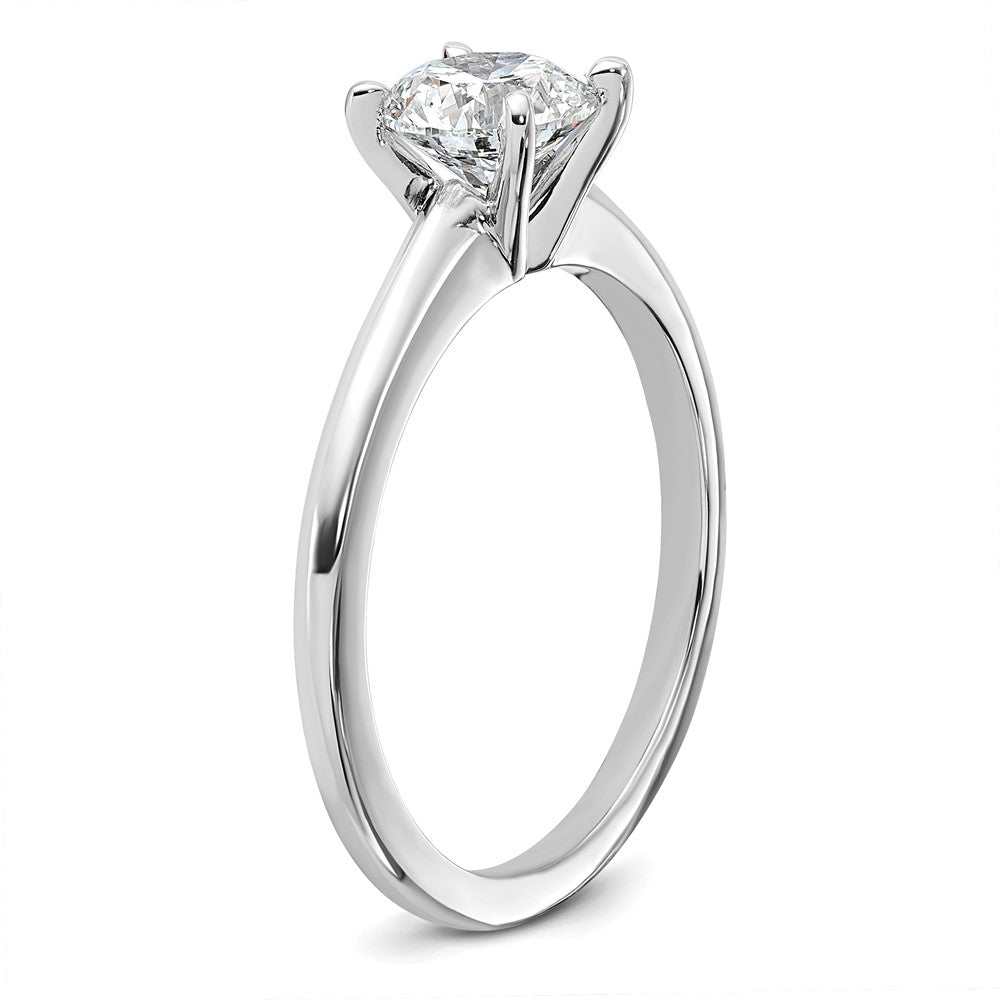 14K White Gold 1 carat Lab Grown Diamond VS+ F+ Round Complete Solitaire Engagement Ring