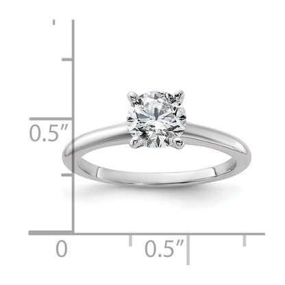 14K White Gold 1 carat Certified Lab Grown Diamond VS+ F+ Round Complete Solitaire Engagement Ring