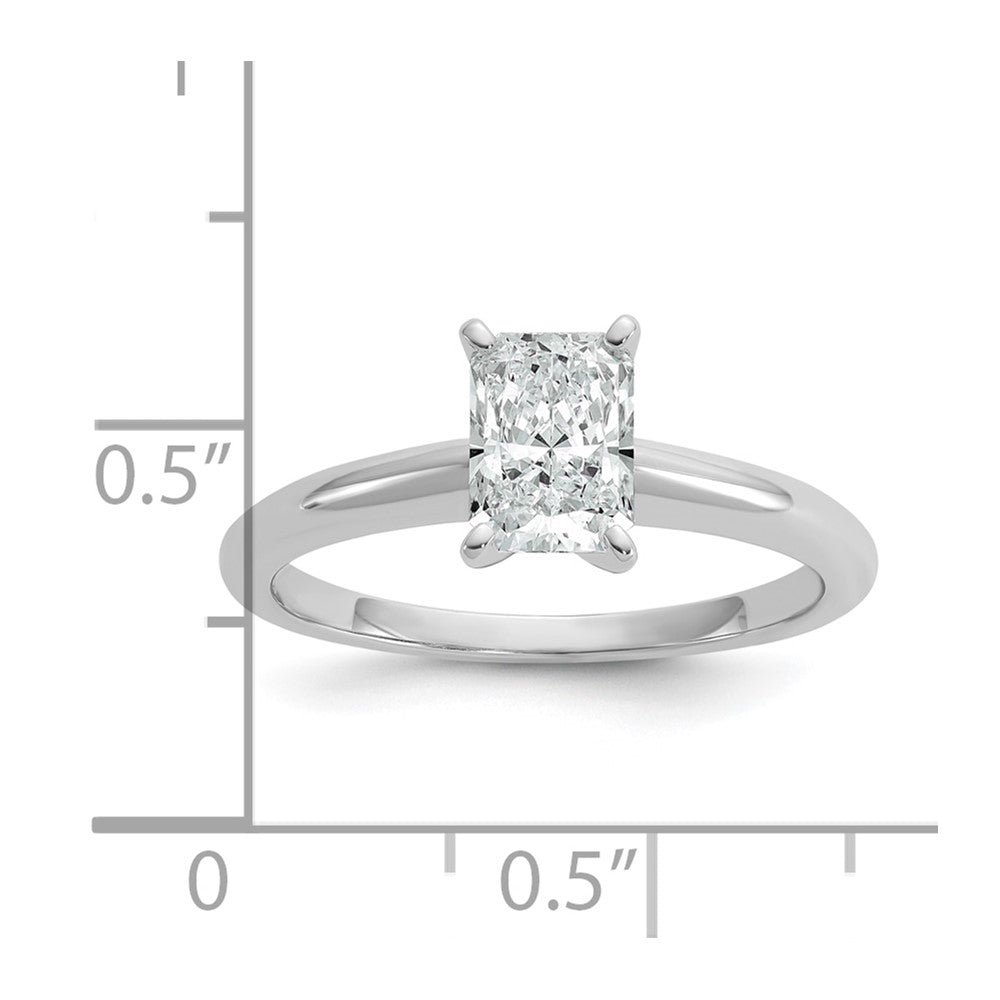 14k White Gold 1 Ct. Lab Grown Diamond VS/SI+ G+ Radiant Solitare Engagement Ring