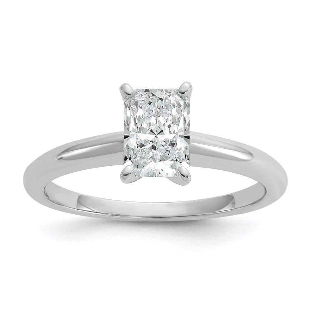 14k White Gold 1 Ct. Certified Lab Grown Diamond VS/SI+ G+ Radiant Solitare Engagement Ring