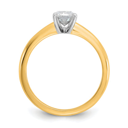 14k Two-tone 1 Ct. Lab Grown Diamond VS/SI+ G+ Radiant Solitare Engagement Ring