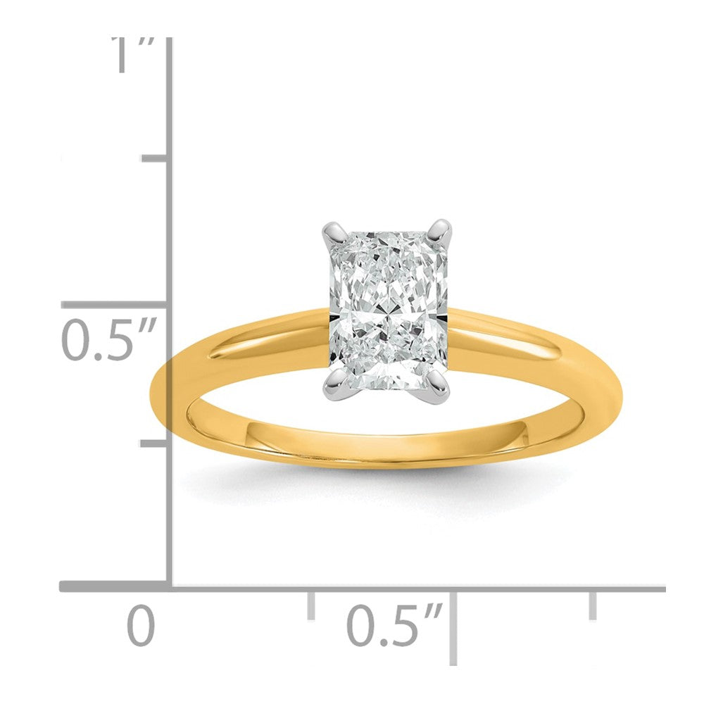 14k Two-tone 1 Ct. Certified Lab Grown Diamond VS/SI+ G+ Radiant Solitare Engagement Ring