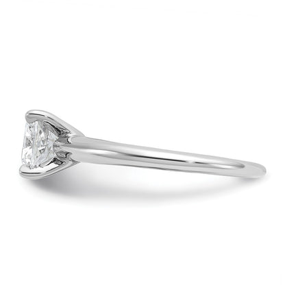 14K White Gold 1 1/2 carat Lab Grown Diamond VS+ F+ Cushion Complete Solitaire Engagement Ring