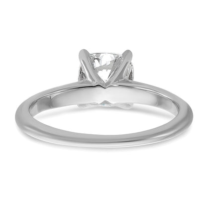 14K White Gold 1 1/2 carat Lab Grown Diamond VS+ F+ Cushion Complete Solitaire Engagement Ring