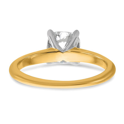 14K Two-Tone Gold Two-tone 1 1/2 carat Lab Grown Diamond VS+ F+ Cushion Complete Solitaire Engagement Ring