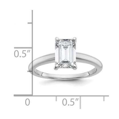 14k White Gold 1 1/2 Ct. Lab Grown Diamond VS/SI+ G+ Emerald Solitare Engagement Ring