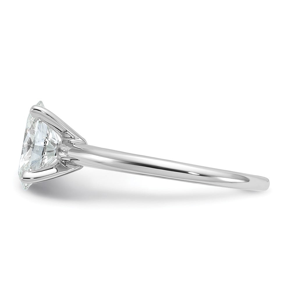 14K White Gold 1 1/2 carat Lab Grown Diamond VS+ F+ Oval Complete Solitaire Engagement Ring