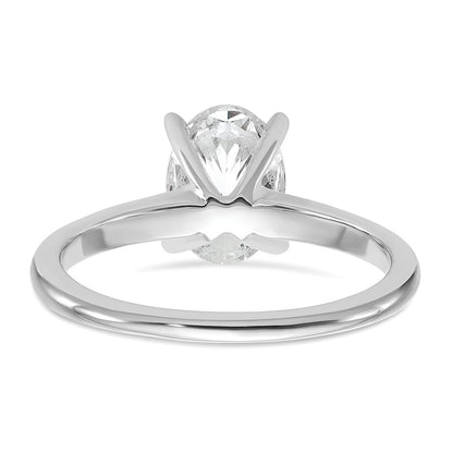 14K White Gold 1 1/2 carat Certified Lab Grown Diamond VS+ F+ Oval Complete Solitaire Engagement Ring