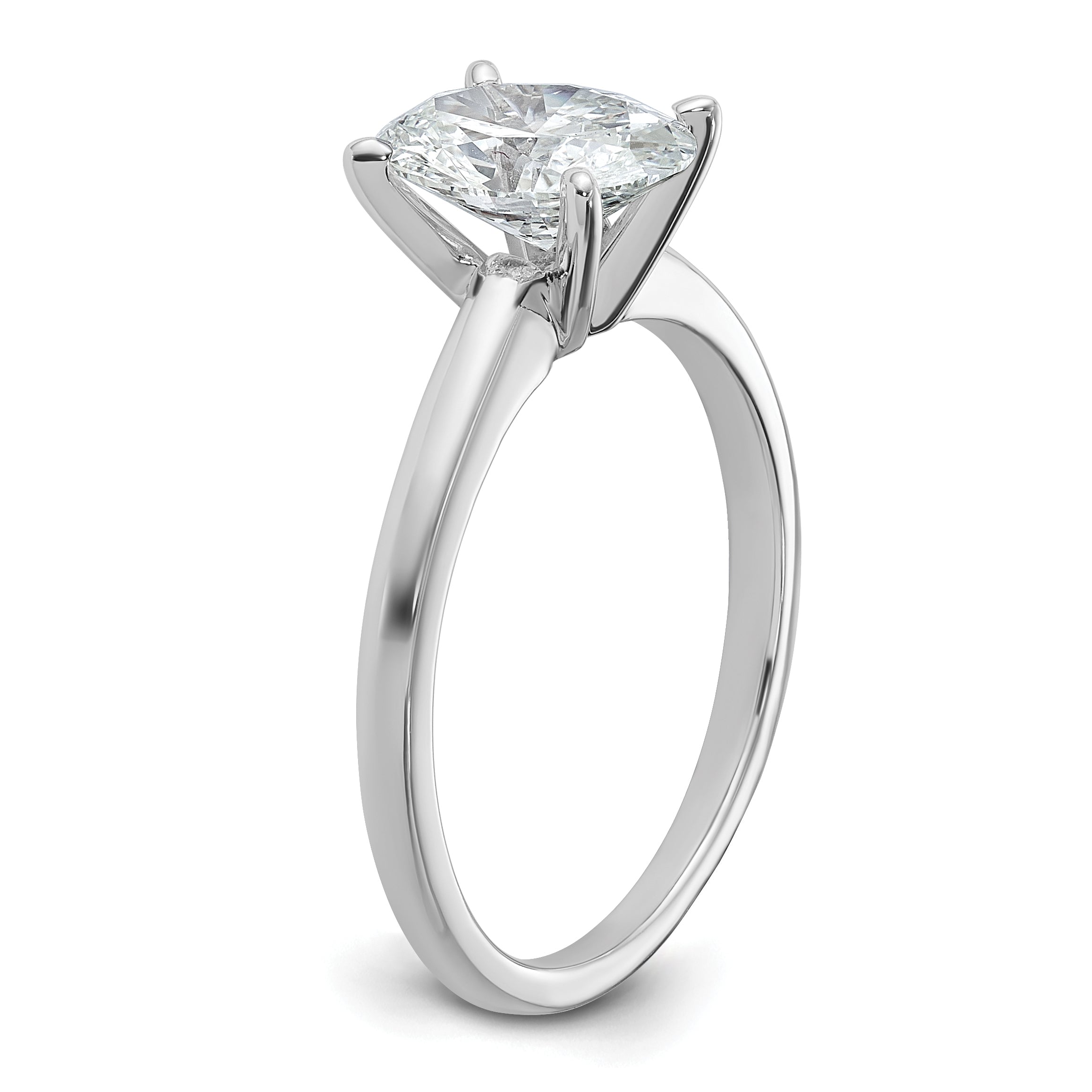 14k White Gold 1 1/2 Ct. Lab Grown Diamond VS/SI+ G+ Oval Solitare Engagement Ring