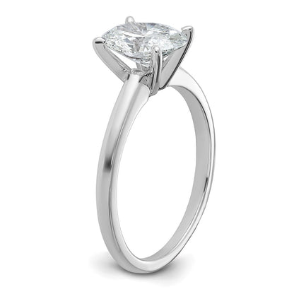 14K White Gold 1 1/2 carat Lab Grown Diamond VS+ F+ Oval Complete Solitaire Engagement Ring