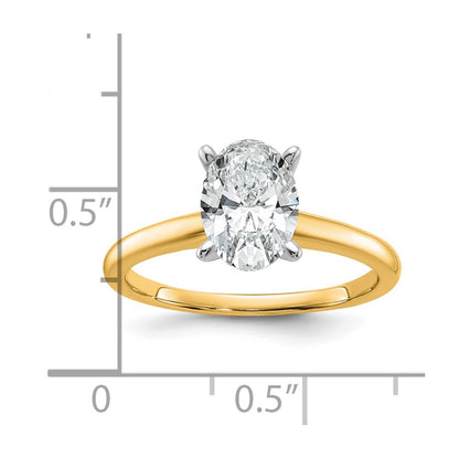14k Two-tone 1 1/2 Ct. Lab Grown Diamond VS/SI+ G+ Oval Solitare Engagement Ring