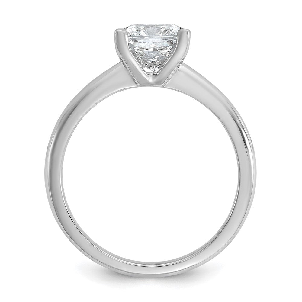 14K White Gold 1 1/2 carat Lab Grown Diamond VS+ F+ Princess Complete Solitaire Engagement Ring