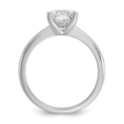 14K White Gold 1 1/2 carat Lab Grown Diamond VS+ F+ Princess Complete Solitaire Engagement Ring