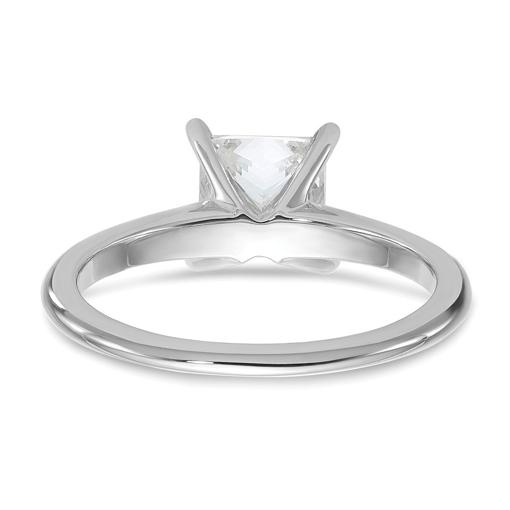 14K White Gold 1 1/2 carat Lab Grown Diamond VS+ F+ Princess Complete Solitaire Engagement Ring