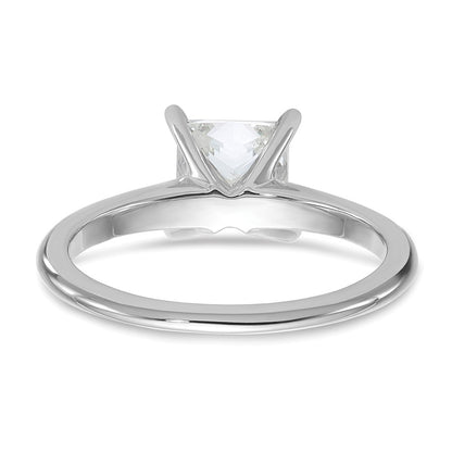 14K White Gold 1 1/2 carat Lab Grown Diamond VS+ F+ Princess Complete Solitaire Engagement Ring