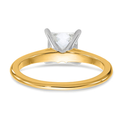 14k Two-tone 1 1/2 Ct. Lab Grown Diamond VS/SI+ G+ Princess Solitare Engagement Ring