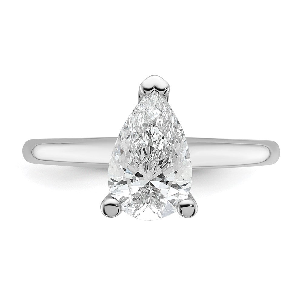 14K White Gold 1 1/2ct Lab Grown Diamond Vs/si+ G+ Pear Solitaire Engagement Ring