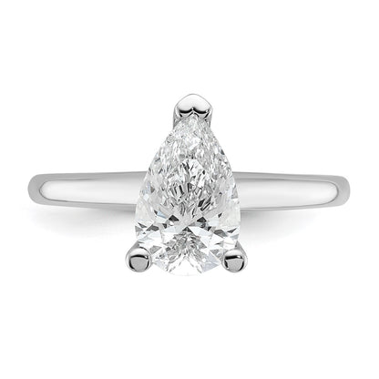 14K White Gold 1 1/2ct Lab Grown Diamond Vs/si+ G+ Pear Solitaire Engagement Ring