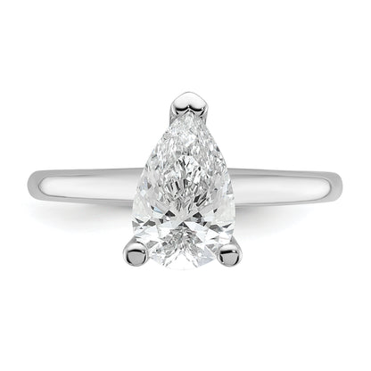14k White Gold 1 1/2 Ct. Certified Lab Grown Diamond VS/SI+ G+ Pear Solitare Engagement Ring