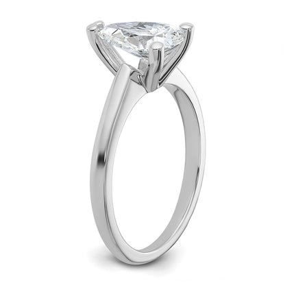 14K White Gold 1 1/2ct Lab Grown Diamond Vs/si+ G+ Pear Solitaire Engagement Ring