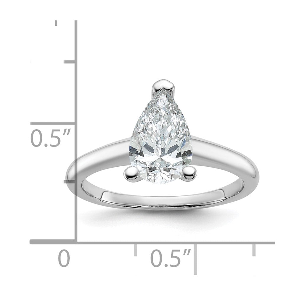 14K White Gold 1 1/2ct Lab Grown Diamond Vs/si+ G+ Pear Solitaire Engagement Ring