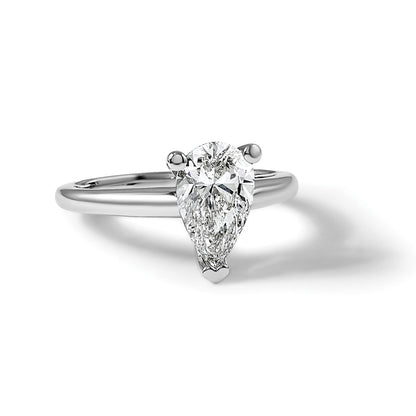 14K White Gold 1 1/2ct Lab Grown Diamond Vs/si+ G+ Pear Solitaire Engagement Ring