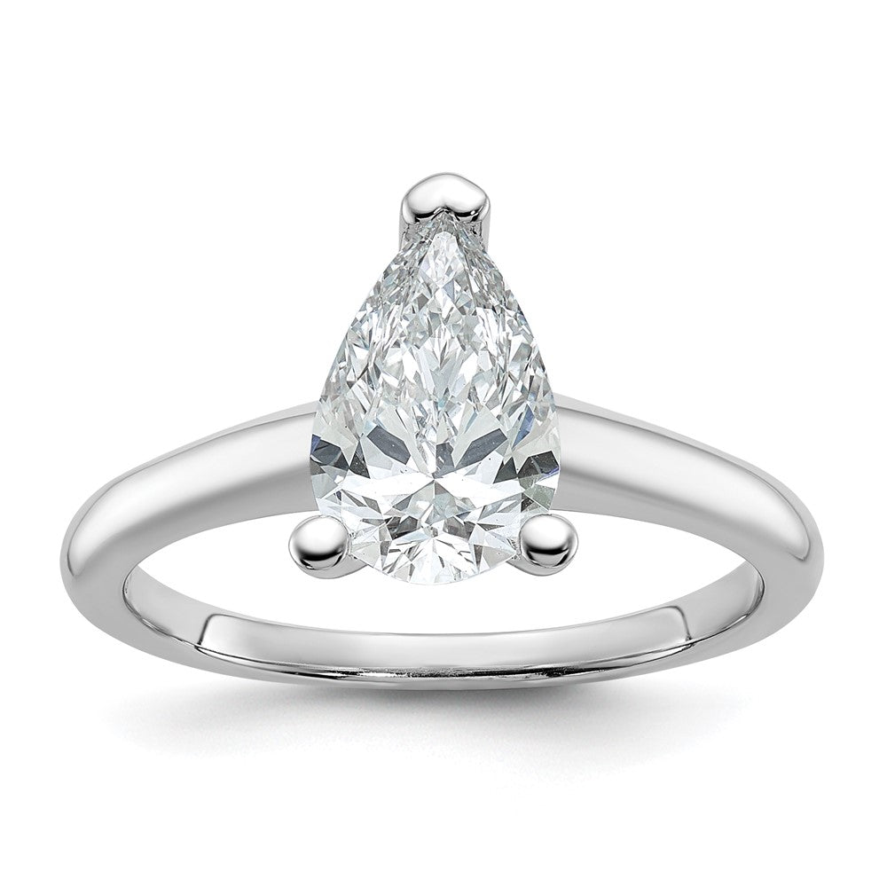 14K White Gold 1 1/2ct Lab Grown Diamond Vs/si+ G+ Pear Solitaire Engagement Ring