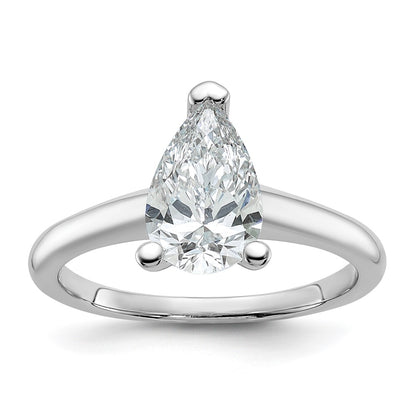 14K White Gold 1 1/2ct Lab Grown Diamond Vs/si+ G+ Pear Solitaire Engagement Ring