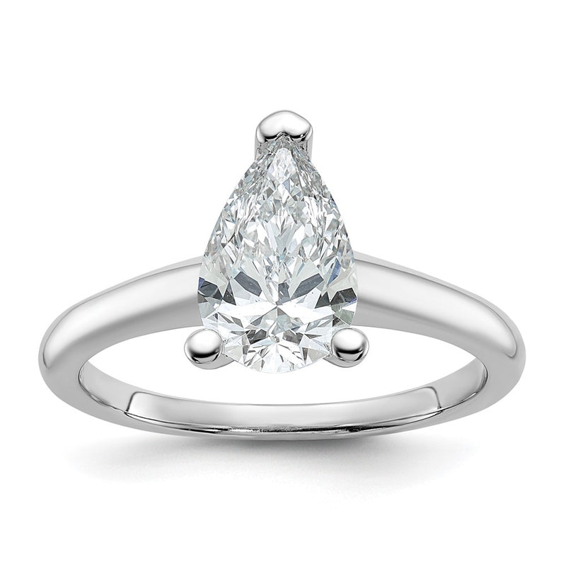 14K White Gold 1 1/2ct Lab Grown Diamond Vs/si+ G+ Pear Solitaire Engagement Ring