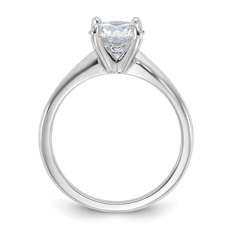 14K White Gold 1 1/2 carat Lab Grown Diamond VS+ F+ Round Complete Solitaire Engagement Ring