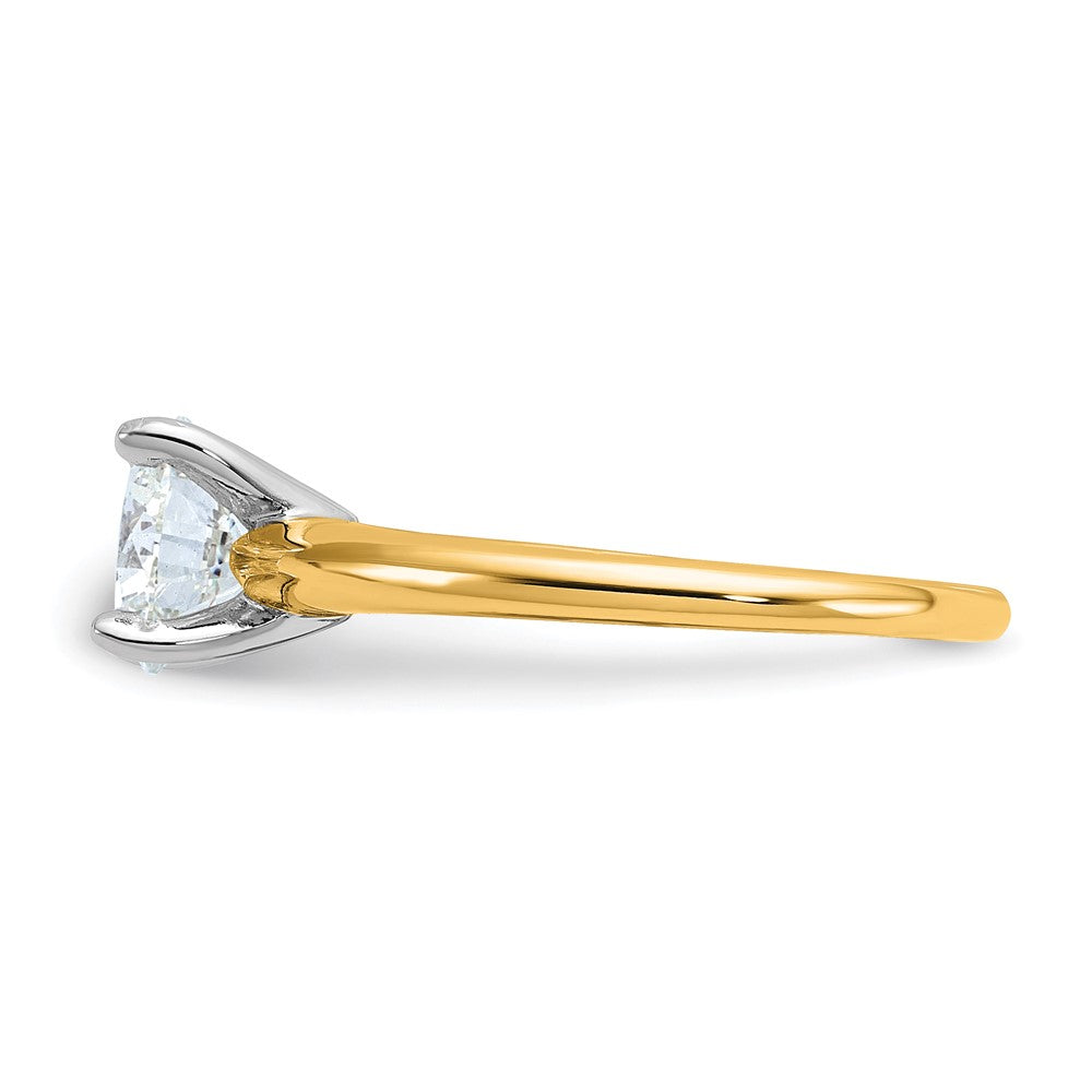 14K Two-Tone Gold 1 1/2 carat Certified Lab Grown Diamond VS+ F+ Round Complete Solitaire Engagement Ring