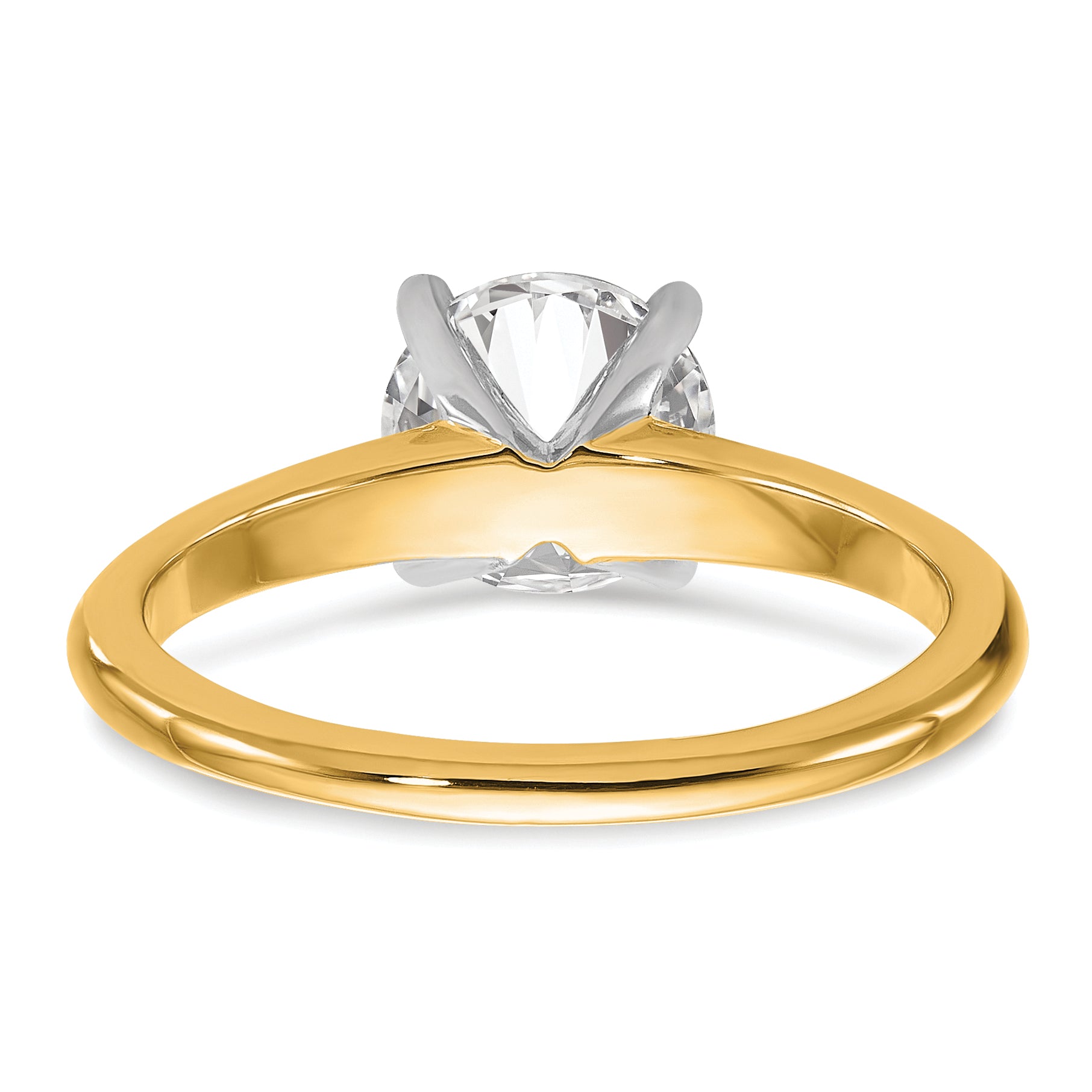 14k Two-tone 1 1/2 Ct. Lab Grown Diamond VS/SI+ G+ Round Solitaire Engagement Ring