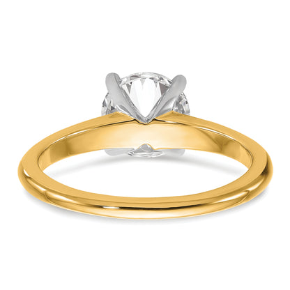14k Two-tone 1 1/2 Ct. Lab Grown Diamond VS/SI+ G+ Round Solitaire Engagement Ring