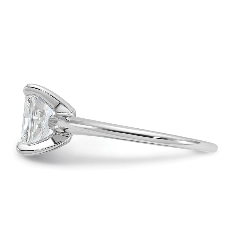 14K White Gold 1 1/2 carat Certified Lab Grown Diamond VS+ F+ Radiant Solitaire Complete Engagement Ring