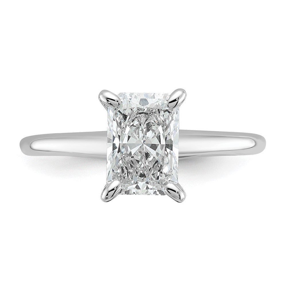 14K White Gold 1 1/2ct Lab Grown Diamond Vs/si+ G+ Radiant Solitaire Engagement Ring