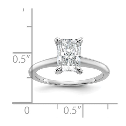 14K White Gold 1 1/2ct Lab Grown Diamond Vs/si+ G+ Radiant Solitaire Engagement Ring