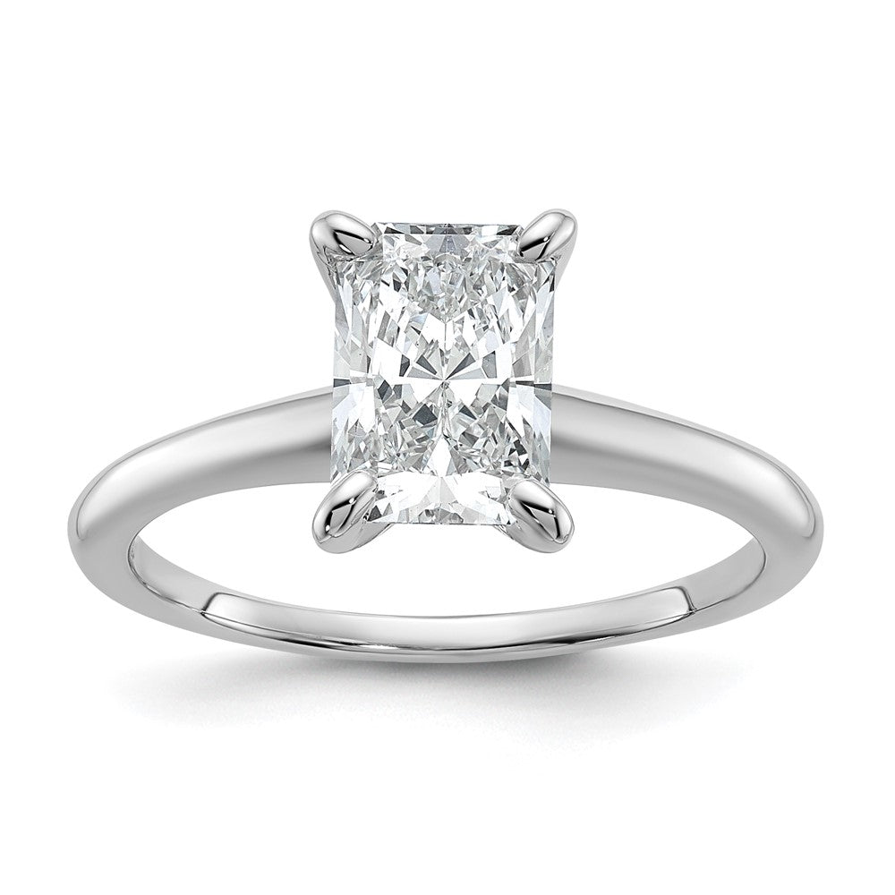 14K White Gold 1 1/2ct Lab Grown Diamond Vs/si+ G+ Radiant Solitaire Engagement Ring