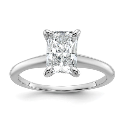 14K White Gold 1 1/2ct Lab Grown Diamond Vs/si+ G+ Radiant Solitaire Engagement Ring