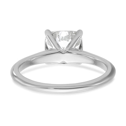 14k White Gold Lab Grown VS/SI FGH Diamond Solitaire with 2.00-2.25 Cushion