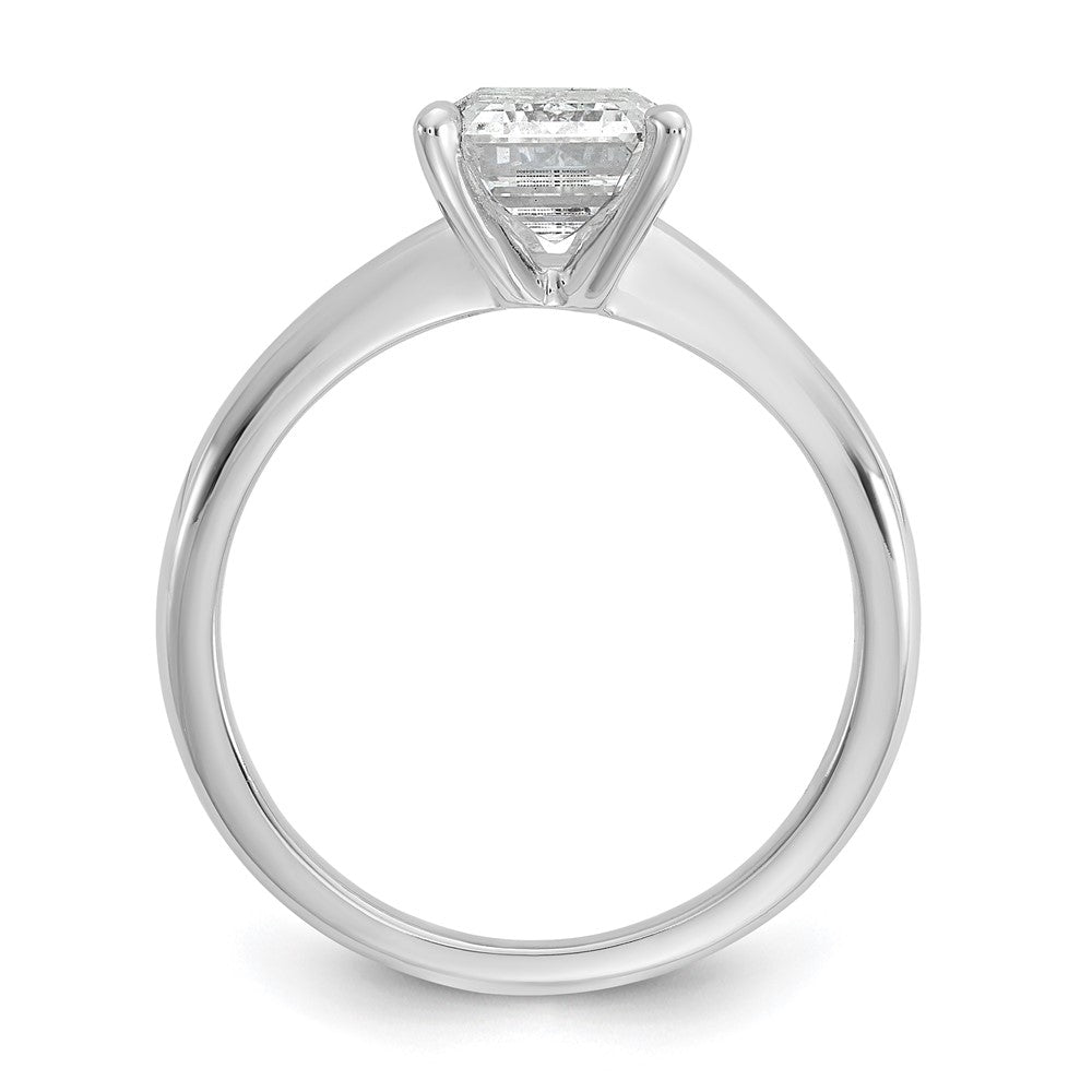 14K White Gold 2 carat Certified Lab Grown Diamond VS+ F+ Emerald Solitaire Complete Engagement Ring