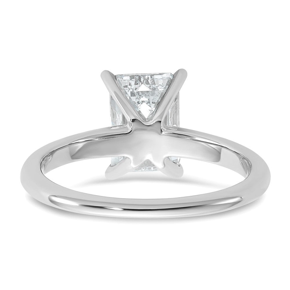 14K White Gold 2 carat Certified Lab Grown Diamond VS+ F+ Emerald Solitaire Complete Engagement Ring