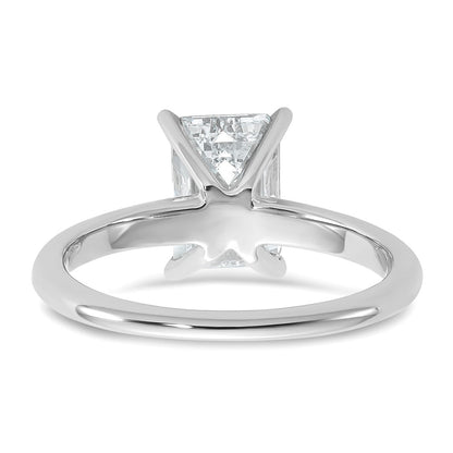 14K White Gold 2 carat Certified Lab Grown Diamond VS+ F+ Emerald Solitaire Complete Engagement Ring
